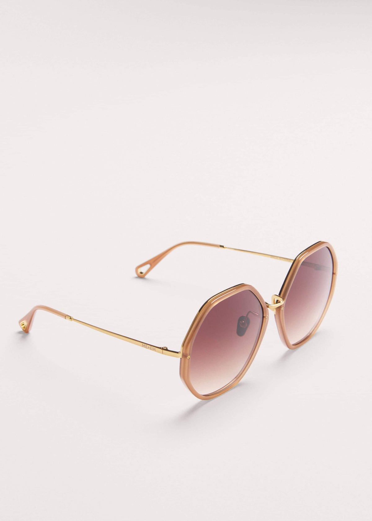 Smokey Nude Heptagonal Frame Sunglasses | ME+EM