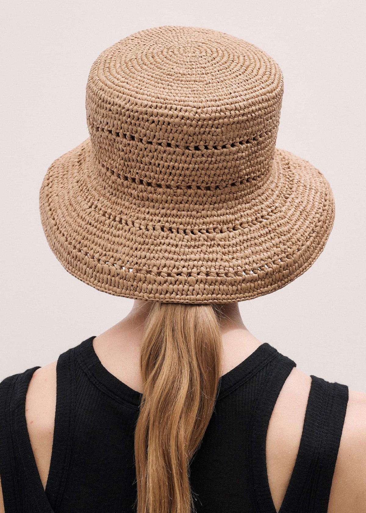 Brown Summer Raffia Bucket Hat | ME+EM