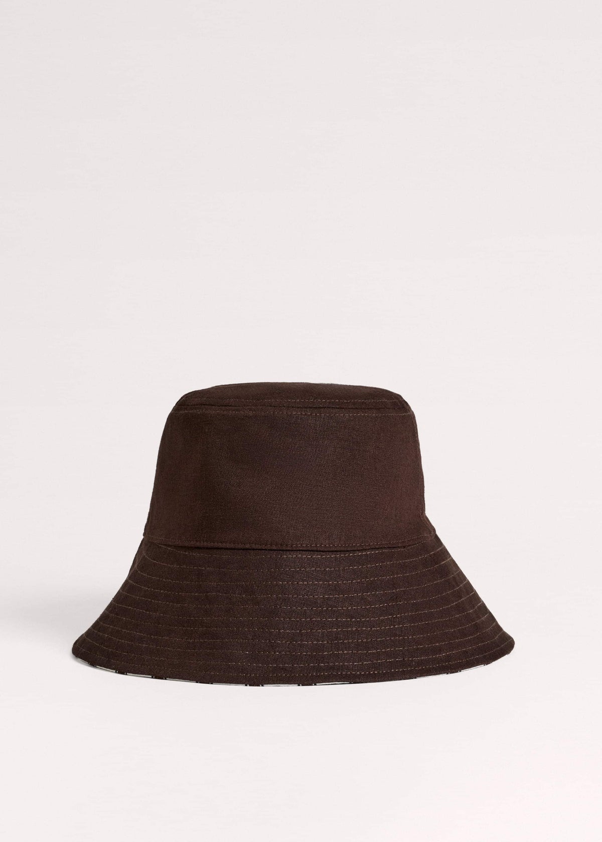 Brown Striped Reversible Bucket Hat | ME+EM