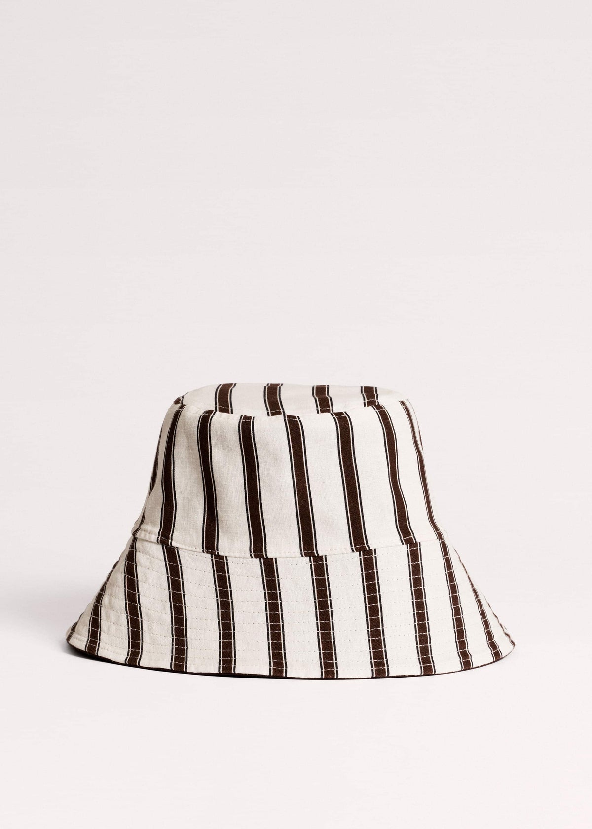 Brown Striped Reversible Bucket Hat | ME+EM